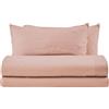 IL BOTTEGONE Completo Letto No Stiro Tinta Unita Effetto Spazzolato Set Lenzuolo Sopra, Lenzuolo Con Angoli 30 cm, Federa copri guanciale - Rosa - Singolo