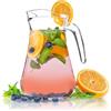 KADAX Brocca da Tavola in Vetro per Bevande Fredde, Caraffa Trasparente con Manico e Beccuccio per Servire Acqua, Succo, Limonata e Sangria (1.4 L)