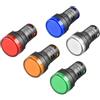 Heschen Spie luminose AD16-22D/S, a LED, da 22 mm, 24 V CC, 20 mA, confezione da 5 pezzi, colori rosso, verde, giallo, blu, bianco