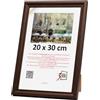 3-B MORI Cornice portafoto - Marrone scuro (noce con venature in legno ottiche) - 20 x 30 cm - Cornice in legno - Cornice per foto, cornice verticale con vetro acrilico
