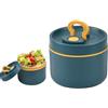 Kleemeiero Contenitore Termico per Alimenti da 650 ml Porta Pranzo Termico in Acciaio Inossidabile Scatola Termica per Alimenti con Cucchiaio Porta Pranzo Termico per Yogurt Pranzo Zuppa Porridge, Blu