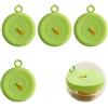 CHSEROK Coperchi in Silicone Estensibile - Set 4 Pezzi Con Comporre per Alimenti, Ciotole, Tazze, Lattine, Frutta - 10 cm (Verde)