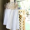 A.Monamour Tenda Corta per Finestra Piccola Pizzo Floreale Beige Lavorato All'Uncinetto In Cotone Bianco Boho Chic Tendina Tenda da Cucina Bistrot Caffè Mezza Tenda Mantovana Tenda a Vetro