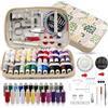 YUMILI Kit da cucito con motivo floreale, 130 pezzi, portatile, per casa, viaggi, cucito, set di accessori per arti e mestieri, set da cucito con cerniera, per regalo di emergenza per la casa (bianco)