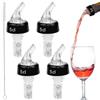 SLTAXAR 4 Pezzi Versatore Automatico Misurato per Bottiglia 5cl/50ml Universale Versatori per Bottiglie di Liquore Misurare Versatore di Liquori con Spazzola, per Vino Cocktail e Bevande