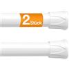 FVONZN 2 aste per tende, senza fori, 42-72 cm, asta telescopica da morsetto, estensibile per finestre, telaio della porta, cucina e armadio (bianco)