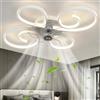 Dobecd Ventilatore Soffitto Bianco Silenzioso Luce 6 Velocità Telecomando