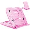 Frunsi Supporto per tablet da disegno, supporto per laptop, supporto pieghevole per display tablet, 9 livelli angoli regolabili con supporto per telefono integrato, libro, telefono (rosa)