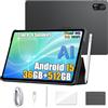 Blackview Mega 8 Tablet 13 Pollici Android 15, 36GB+512GB/TF 2TB, Altoparlanti Quad-Box, 2K FHD+, 4G Dual SIM WiFi 5G, 50MP+13MP, 11000mAh, Modalità PC, OTG, Custodia + Stilo Intelligente, Nero