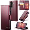 FERLAN Cover per Samsung Galaxy Z Fold 8 Wide+ 2 Pezzi Vetro Temperato,Antifurto,supporta ricarica wireless,in pelle multifunzione,chiusura magnetica con chiusura anti-urto,borgogna