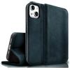 NALIA Custodia in Vera Pelle per iPhone 15 - Portafoglio RFID & Chiusura Magnetica - LEVANTO (Cover a Libro Artigianale) - Marchio Tedesco, Colore:Blu Scuro