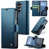 FERLAN Cover per Samsung Galaxy Z Fold 8 Wide+ 2 Pezzi Vetro Temperato,Antifurto,supporta ricarica wireless,in pelle multifunzione,chiusura magnetica con chiusura anti-urto,blu