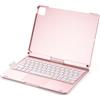 Generic kuaijiexiaopu Custodia protettiva in pelle con tastiera touch retroilluminata e rotazione a 360 gradi compatibile con iPad Pro 10.5/10.2/Air3/7/8/9a generazione(Rose Gold)
