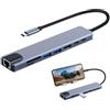 Qurygin Docking station di tipo C, hub USB C,Hub adattatore USB C - Docking station 8 in 1 Trasferimento dati ad alta velocità da 5 Gbps Porte dati USB 4K per tastiera fotocamera stampante
