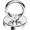 Relota Magneti Neodimio Forza di Trazione 65 Kg, Rotondo Magnete da Pesca Super Potente con Golfare, Calamite per Pesca Magnetica, Salvataggio Nel Fiume, Recupero di Oggetti, Diametro 48 mm