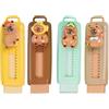 Mirrwin 4 gomme da cancellare retrattili, divertenti animali con push pull retrattili, Kawaii Capybara 4B, per la scuola, per l'ufficio, la casa, la scrittura, la pittura