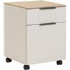 Composad | Cassettiera della Linea PRONTO con Ruote, 1 Anata e 1 Cassetto, Cassettiera Ufficio, Moderna (LxAxP): 49x64x45 cm, Grigio Cashmere Topmatt e Rovere Mielato, Made in Italy