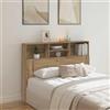 sephironlbb Armadietto per testiera in rovere Artisan, 140 x 19 x 103,5 cm, per camera da letto, montaggio a parete, con quattro scomparti, struttura stabile, per letto matrimoniale e letto degli
