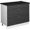 Vicco Mobiletto base per cucina Fame-Line, Oro-antracite rustico/Bianco, 100 cm, PL Antracite, per la combinazione con altri moduli della serie Fame-Line