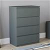 Vida Designs Cassettiera a 4 cassetti, verde diaspro, salvaspazio, 96 x 70 x 40 cm, minimale, in metallo liscio, legno ingegnerizzato, moderna cassettiera per camera da letto