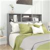 sephironlbb Testiera con ripiani, grigio sonoma, 140 x 19 x 103,5 cm, in legno, per camera da letto, montaggio a parete, portaoggetti, design moderno, imbottitura, schienale, lettura, letto per gli