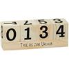 Cepewa - Cubo in legno naturale per conto alla rovescia, 16 x 6 cm, per vacanze, Natale, nascita, compleanno, pensionamento