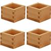 SODIAL 4 Pezzi di Tazza da Sakè In Legno Giapponese Masu Box, Metti il Bicchiere d2666