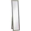 Specchio Da Terra Moderno A Figura Intera Con Cornice E Supporto, In Legno E Vetro, 37x40x155 Cm, Grigio