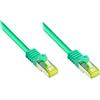 Good Connections Cavo patch RJ45 con cavo grezzo Cat.7 e protezione del naso a scatto (RNS®), S/FTP, PiMF, senza alogeni, 600MHz, OFC, verde, 20m, Good Co