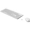 HP Mouse e tastiera wireless HP 230, formato standard, wireless, tecnologia RF, tasti a membrana, bianco, include mouse