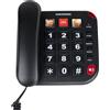 Ottosimon Telefono Grundig per anziani - Telefono fisso per anziani con tasti grandi - Telefono fisso per anziani con tasti rapidi fotografici - Telefono fisso - Altoparlante e tasto SOS - Nero