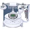 OEM Telefono con quadrante retrò, elegante corpo in resina, inserti intarsiati con diamanti, design con cavo, BIANCO