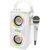 Lexibook Altoparlante karaoke per bambini, Bluetooth V5.0, 2 altoparlanti da 12 W, lettore schede SD/TF, USB, Aux-In, LEXIBOOK iParty, bianco