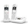 Gigaset Telefono cordless Gigaset AS690 A Duo, segreteria telefonica 20 min, identificazione chiamante, vivavoce, bianco