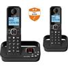 Alcatel Telefono fisso cordless Alcatel F860 Voice Duo, nero, funzione di blocco chiamate, segreteria telefonica da 14 minuti