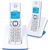 Alcatel Telefono cordless Alcatel F530 Duo, 2 ricevitori, blocco chiamate, vivavoce, 2 memorie dirette, bianco/blu