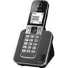 Panasonic Telefono cordless Panasonic KX-TGD310FRG, nero, display LCD, segreteria telefonica integrata, vivavoce, identificazione del chiamante