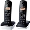 Panasonic Telefono cordless DECT, Panasonic KX-TG1612FRW, Duo, 2 ricevitori, bianco