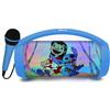 Lexibook Altoparlante Bluetooth con microfono, wireless, ricaricabile, Disney Stitch, effetti luminosi multicolori, batteria da 1200 mAh