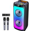OEM Altoparlante Bluetooth, macchina per karaoke, portatile con luci RGB, argento