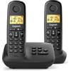 Gigaset Telefono fisso GIGASET Basic 100A DUO, segreteria telefonica, vivavoce, display retroilluminato, rubrica con 50 contatti, blocco chiamate, nero
