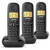 Gigaset Telefono fisso GIGASET Basic 100 Trio, vivavoce, display retroilluminato, rubrica con 50 contatti, blocco chiamate, nero