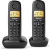 Gigaset Telefono fisso GIGASET Basic 100 Duo, vivavoce, display retroilluminato, rubrica con 50 contatti, blocco chiamate, nero