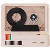 Zelurxx Altoparlante Bluetooth retrò ZELURXX con suono surround a 360°, bassi, USB, scheda TF, vano aromi, LED d'atmosfera, portatile, design vintage, rosa