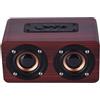 OEM Altoparlante Bluetooth compatto con 2 toni a tromba - 8 ore di autonomia - altoparlante portatile in legno per laptop, telefono e TV - rosso.