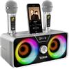 OEM Altoparlanti Bluetooth portatili per adulti e bambini - portatili con 2 microfoni wireless UHF - luci LED da festa - ideali per feste in casa, picnic, in auto, come regalo di compleanno