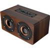 OEM Altoparlante Bluetooth retrò in legno con radio FM e orologio