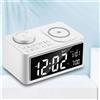 StarTech Altoparlante Bluetooth - Sveglia con radio FM - Ricarica wireless - Doppia sveglia - Porta USB - Display LED dell'orologio - Bianco