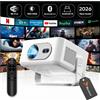 REAGLE Smart proiettore Android 14 4K 300 ANSI WiFi Bluetooth 6 Autofocus Keystone 150" Portatile Mini Proiettore Home Theater Reagle