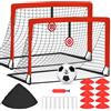 Beutyal Porte da Calcio per Giardino, Porta da Calcio per 120x90cm, Porticine Da Calcio con Aste In Fibra di Vetro e Reti di Alta Qualità, Bullseye e Borsa per Giardino e Gioco per Interni